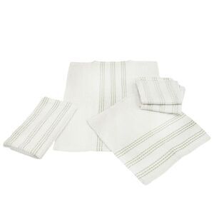 Sultan's Linens 5 PC Kitchen Towel, Dishcloth & Scrubber Set